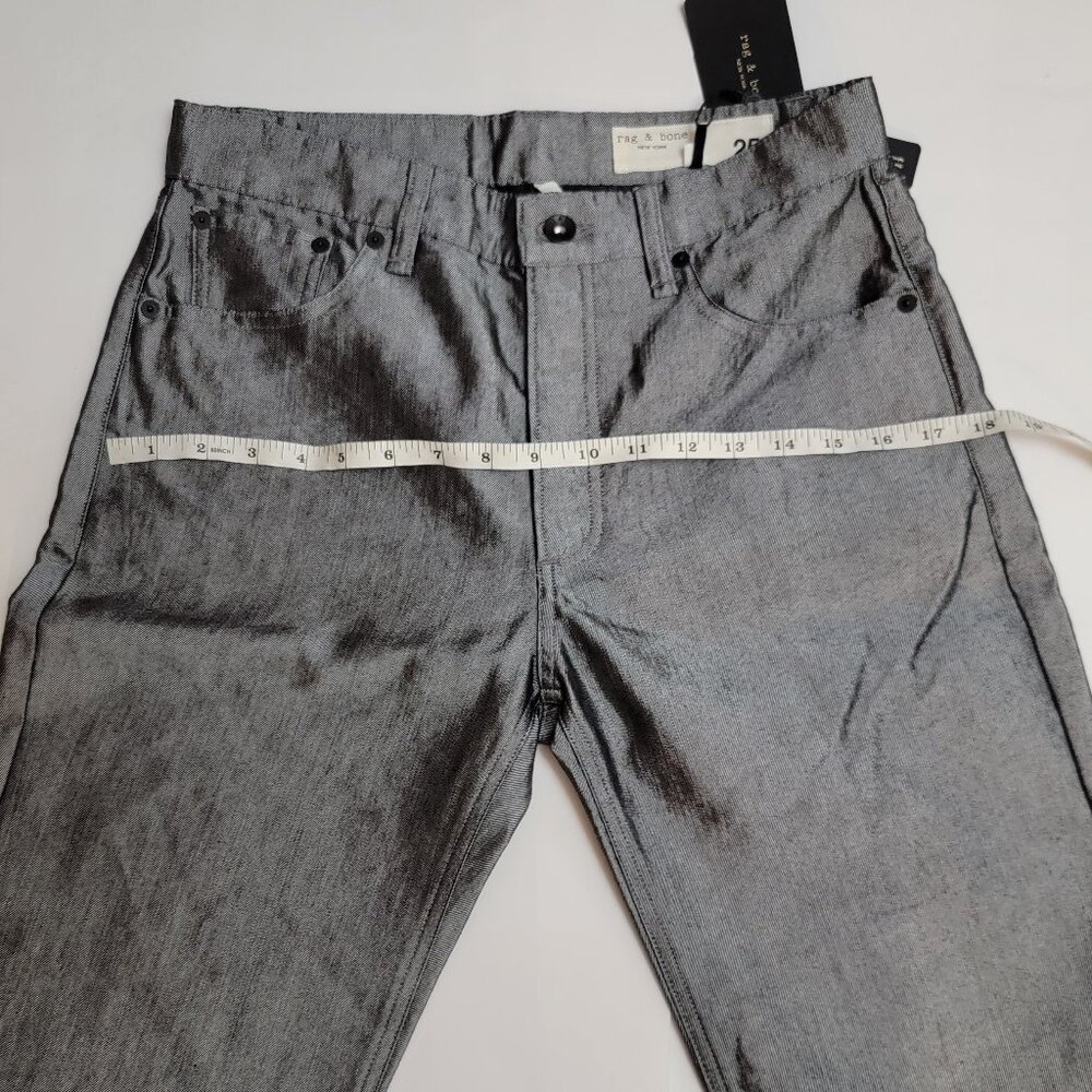 Rag & Bone Piper Low-Rise Straight Shine Pants Jeans - Picture 15 of 15